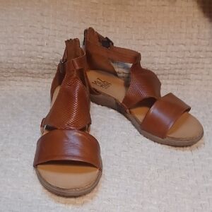 Miz Mooz Tan Leather Sandals